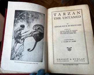 $35, Tarzan the Untamed Edgar Rice Burroughs Grosset & Dunlap Hardcover 1920 Illustrated Edition