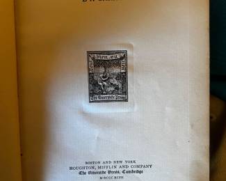 1893 Houghton Mifflin Book Title Page — Riverside Press, Cambridge