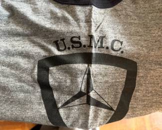 $25, U.S.M.C. United States Marine Corps Logo Gray Graphic T Shirt Military Tee Mens Casual Top