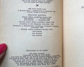 Tom Wolfe The Pump House Gang — Bantam Paperback 4th Printing