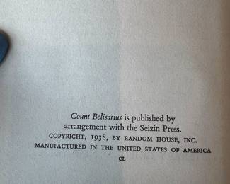 $35, Count Belisarius Robert Graves 1938 Random House Hardcover Historical Novel