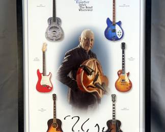 Mark Knopfler ‘Down The Road Somewhere’ Limited Edition Lithograph, Features Various Guitars, Numbered 173/300, Framed, Approx 28.5” x 20.5” 