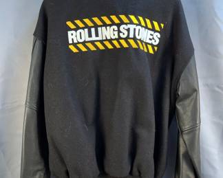Rolling Stones Leather And Wool Jacket, Made By Beautiful South Inc, Size XL