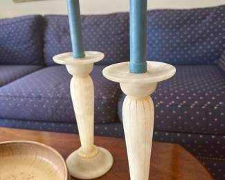 Alabaster candlesticks.