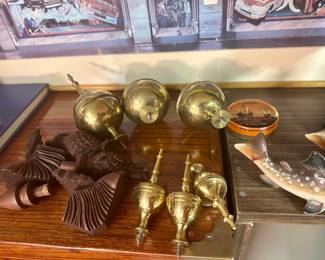 Brass clock finials.