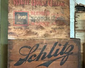 Some awesome wood advertising crates.