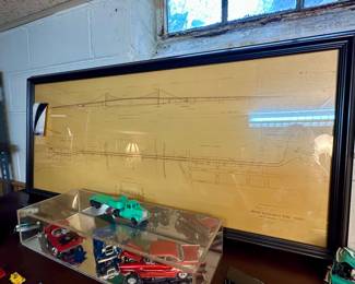 Early blueprint for the Ambassador bridge.