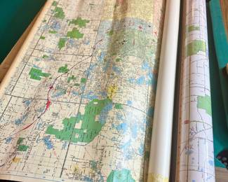 Two pull down wall maps.