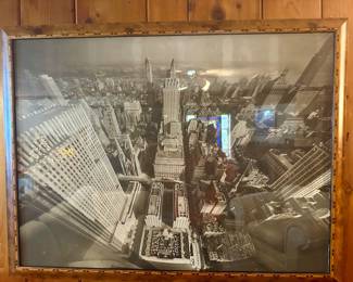 Large photo of New York in a gorgeous Birdseye maple frame.