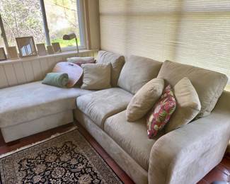 Like new ultra suede sectional sofa.