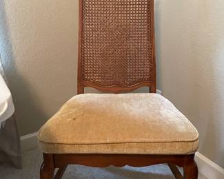 Cane Back Upholstered Seat Chairs (2)