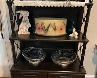 Black Bamboo Style Display Shelf, decor