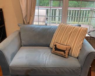 Blue Velvet Love Seat