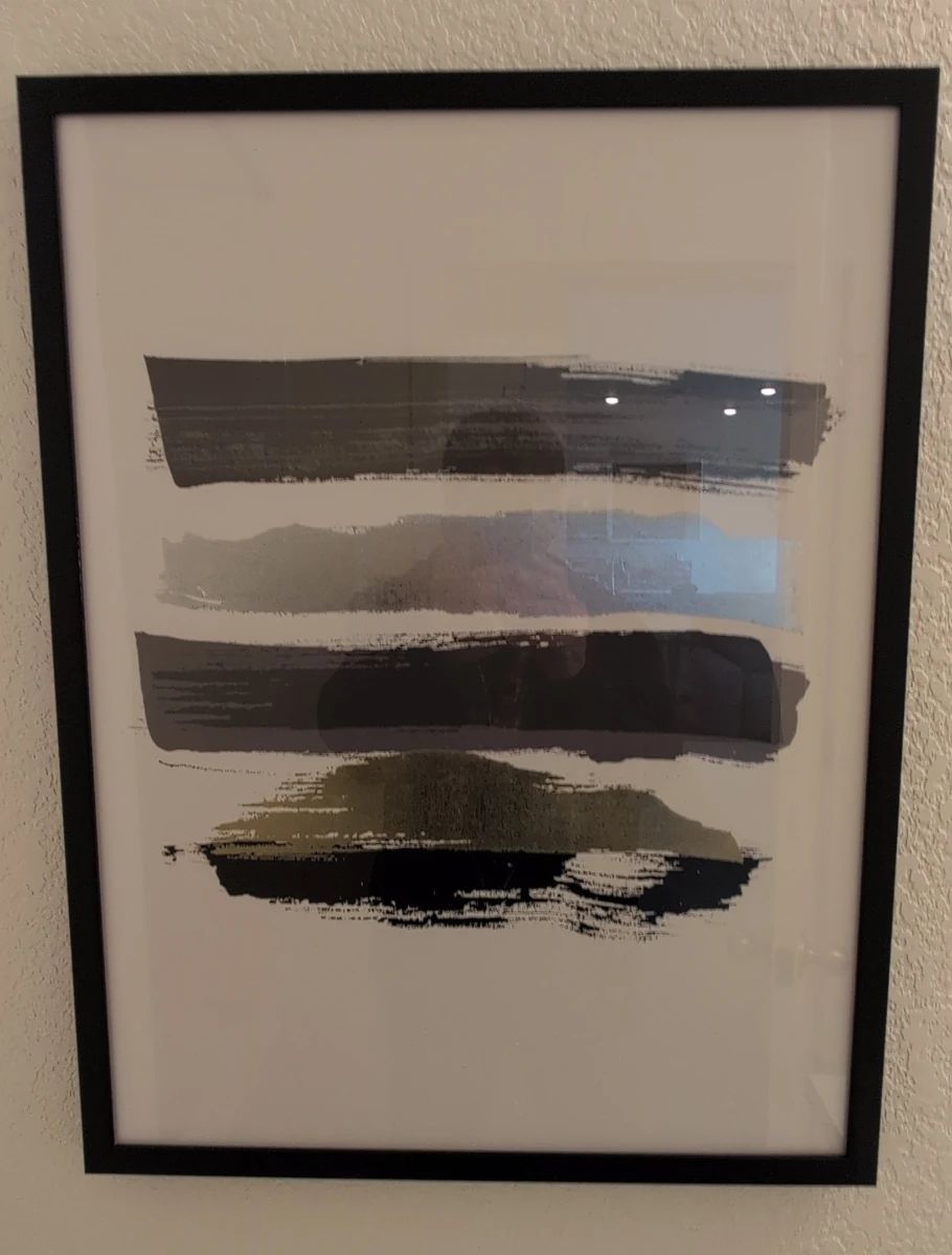 Abstract Brushstroke Framed Print  Lorell Furniture