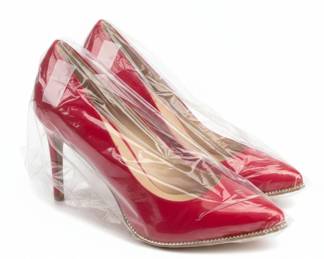 BCBGeneration Womens Red Patent Leather Stiletto Heels