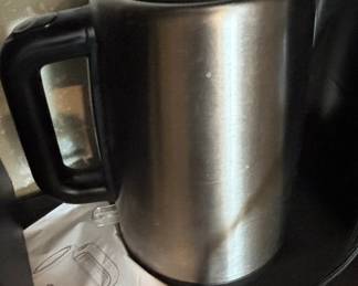 Stainless Steel Electric Kettle and Black Deep Fryer