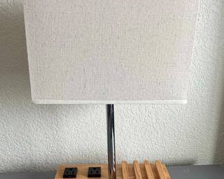 Modern Bedside Lamp with Integrated Charging Station