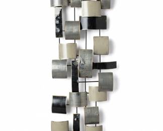 MidCentury Modern Brutalist Metal Wall Sculpture