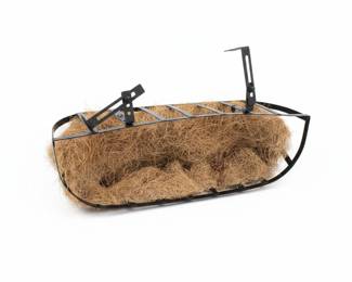Black Metal Horse Trough Planter with Coco Liner