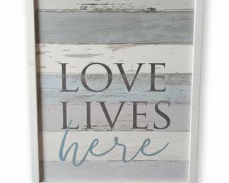 Love Lives Here Wood Sign