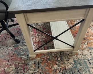 Martin Furniture Hartford Antique White and Gray Double Pedestal Desk second image