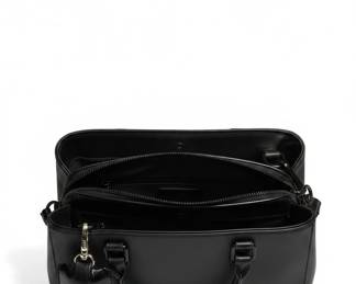 Black Faux Leather Satchel Handbag by Aldo third image