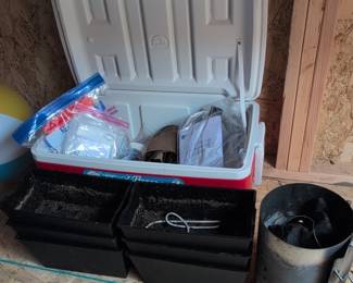 Igloo Playmate Cooler with Charcoal Chimney Starter and Planters