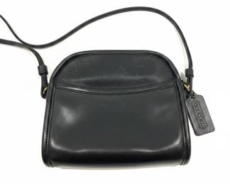 Vintage Coach Abbie Zip Black Leather Crossbody Bag