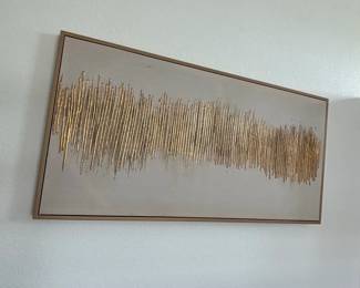Textured Abstract Wall Art with Gold Lines