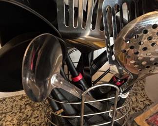 Stainless Steel Kitchen Utensil Set with Holder