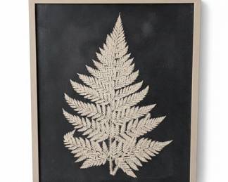 Framed Linen Fern I Print by Vision Studio