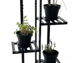 Modern Black Metal MultiTiered Plant Stand