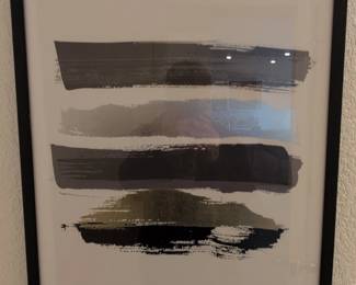 Abstract Brushstroke Framed Print  Lorell Furniture
