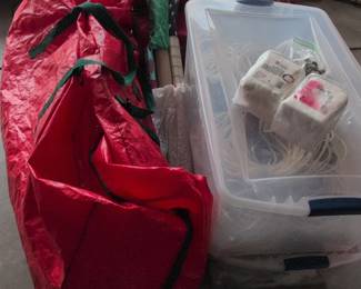 Christmas Tree Storage Bag and Storage Bin with Lights and Cleansing Pads