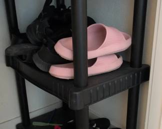 Black Plastic Tier Shelving Unit