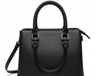 Black Faux Leather Satchel Handbag by Aldo
