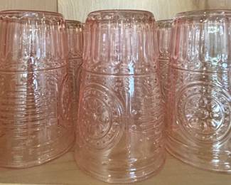 Set of Vintage Pressed Glass Tumblers  Wexford Pattern second image
