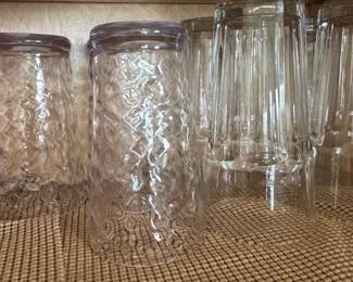 Set of Vintage Pressed Glass Tumblers  Wexford Pattern