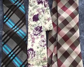 Mens Neckties Piece Lot  Plaid and Floral Patterns