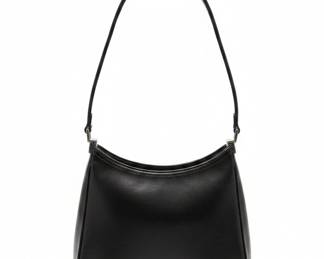 Black Faux Leather Shoulder Bag