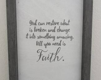 Inspirational Framed Wall Art  Faith