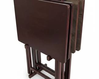 Vintage Folding TV Tray Table Set