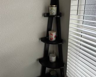 Black Tier Corner Ladder Shelf Unit