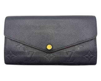 Louis Vuitton Navy Monogram Empreinte Leather Sarah Wallet