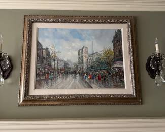 Framed Paris Painting 