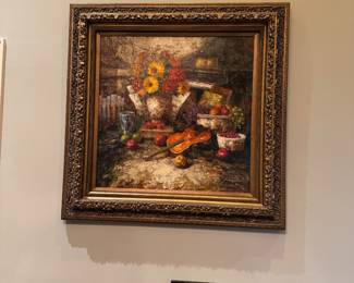 Framed oil on Canvas Still-life 