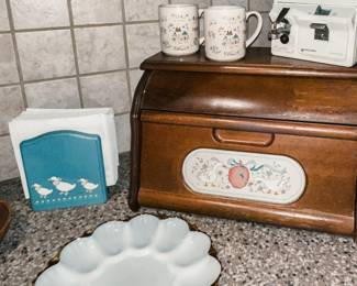 Heartland Mugs, Geese Bread Box, & Geese Napkin Holder