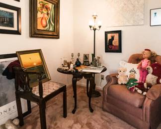 Brass Floor Lamp, Original Artwork