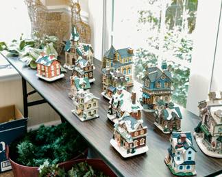 Vintage Christmas Village and Decor