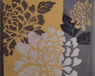 Yellow Floral Canvas Art 